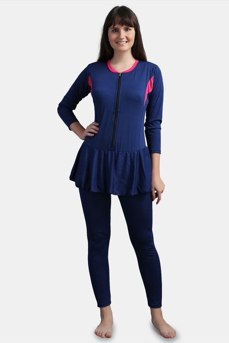 Buy N Gal Poly Swimsuit Navy Pink at Rs.912 online Swim